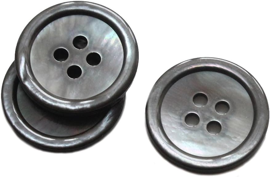 22 Piece Genuine Smoke Mother of Pearl Blazer Buttons Set 20mm 15mm Natural Grey MOP Buttons for Men