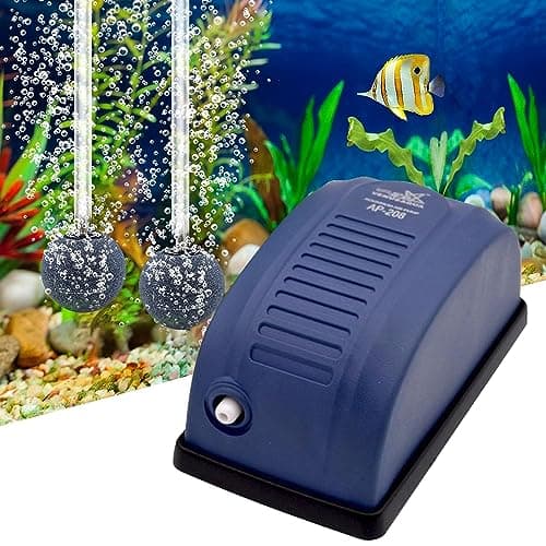 Venus Aqua AP-208 Aquarium Air Pump – Single Nozzle, 2-Speed Settings, 2.5W Power, 3.5 L/Min Airflow, Energy-Efficient & Durable Aquarium Accessory