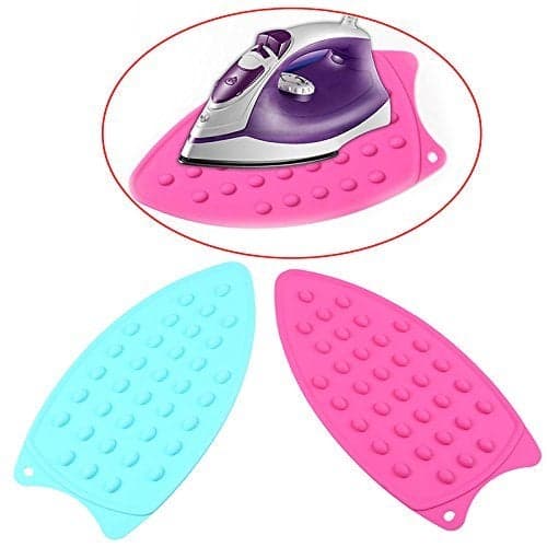 FreshDcart Silicone Iron Rest Pad Hot Mat Cover with Double Sided Heat Protection Ironing Mat Helpers and Ironing Rubber Insulation Boards for Iron Clothing (Color May Vary)
