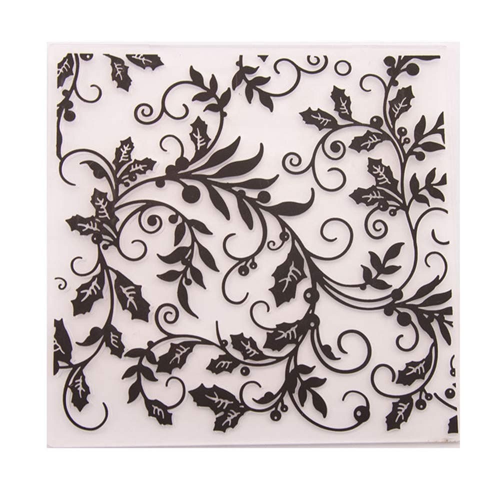 arriettycraft Christmas Berry Beans Branch Leaves Background Plastic Embossing Folders for Card Making Scrapbooking or Paper Crafts