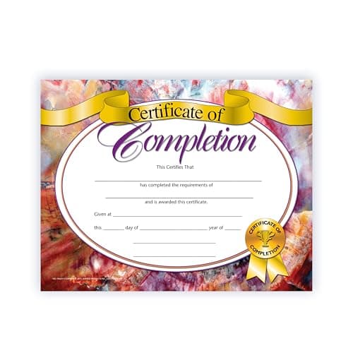 Hayes Certificate of Completion Customizable Certificates for Graduation Achievement Course Completion FullColor Matte Finish 85 x 11 30 Pack