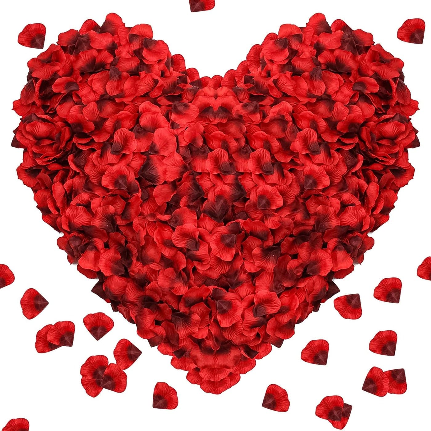 Pyrrhiax 1000Pieces Rose Petals Artificial Flower Petals Fake Rose Petals for Romantic NightWeddingProposal Anniversary Flower Decorations Big Red Dot Black