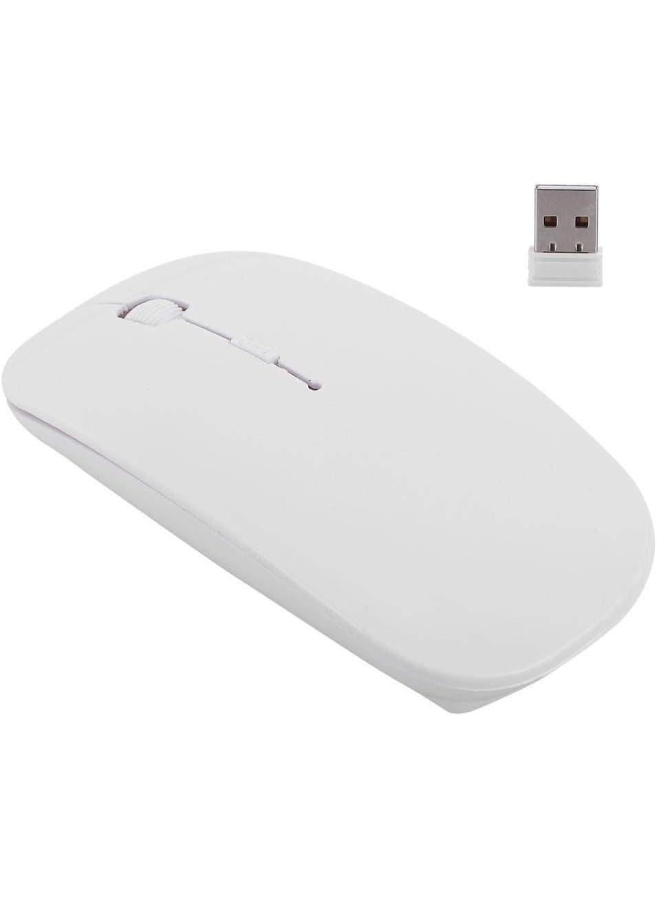 4 Keys Wireless Mouse, 3 Level Adjustable DPI Ergonomic Universal Mouse, 1000/1200/1600 DPI Wireless Mouse Bluetooth Office Business for Windows WHITE