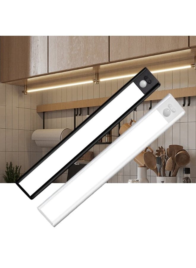 Motion Sensor LED Cabinet Lights Rechargeable, Magnetic Under Cabinet Lighting Bars, Dimmable Brightness, Ideal for Kitchen, Closet, Wardrobe, Staircase, Energy Saving Lighting Solution