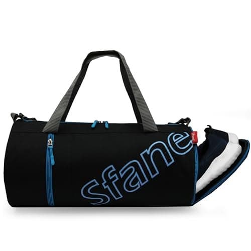 Sfane Black 23 cms Gym Bag/Duffle Bag/Sports Bag/Shoulder Bag/Sports Bags/Gym Bags for Men & Women with Shoe Compartment