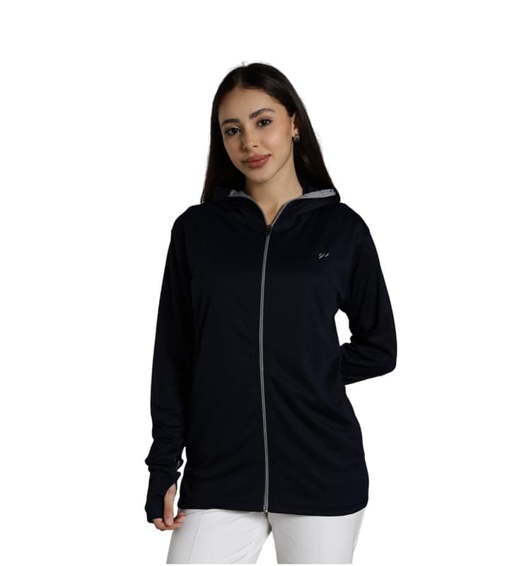 BLUE TYGA Nylon Womens Sunscreen Jacket 2.0 - Advanced Protection from Sun & Pollution - UPF 50+ Protection, Small, Grey