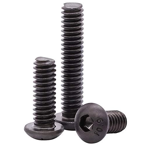 M4 x 25mm (100 pcs) Button Head Socket Cap Screws Bolts, Grade 10.9 Alloy Steel, Black Oxide Finish, Full Machine Thread
