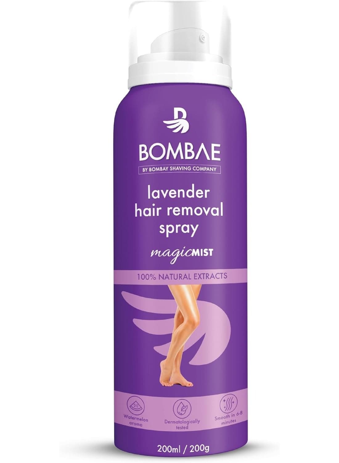 Bombae Lavender Hair Removal Spray Cream For Women | Painless hair removal for arms, underarms, legs and bikini line | Watermelon aroma | Suitable For Sensitive Skin | Dermatologically Tested
