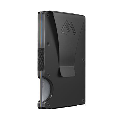 Mountain Voyage Co Minimalist Wallet for Men & Women - Slim RFID Wallet, Scratch Resistant, Credit Card Holder & Money Clip, Easily Removable Money & Cards, (Black Titanium)