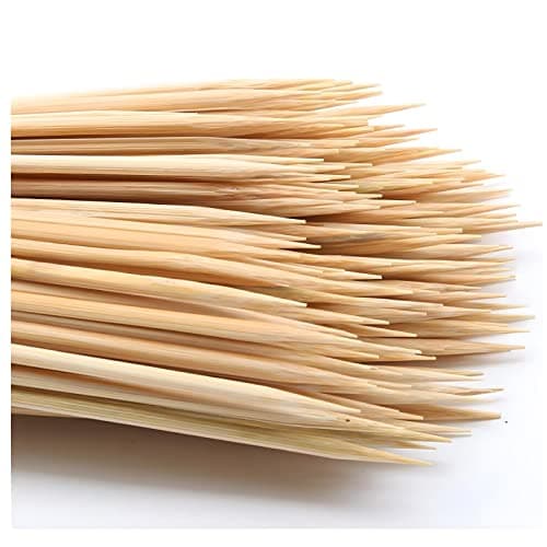 DTmasao 100PCS 10 inch Bamboo Skewers for wooden sticks, BBQ,Appetiser,Fruit,Cocktail,Kabob,Chocolate Fountain,Grilling,Kitchen,crafting and Party. Φ=4mm, More Size Choices 6"/8"/10"/12"/36"