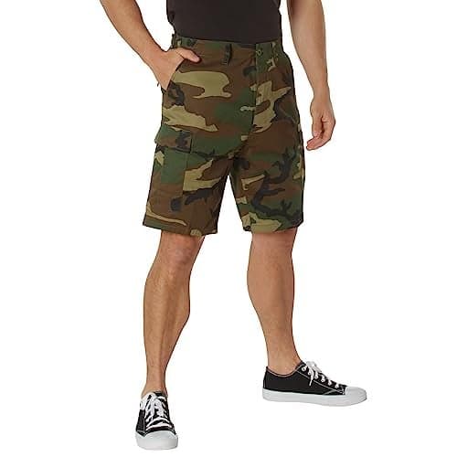 Rothco Tactical Camo BDU Shorts – Rugged Outdoor Hiking Camping Comfortable Cargos, Woodland Camo, XL