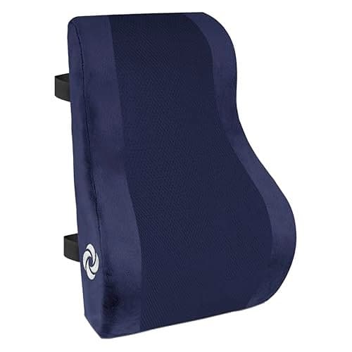 Samsonite Ergonomic Lumbar Support Pillow for Office Chair and Car Seat - Memory Foam Back Support Lumbar Pillow, Premium Cushion Chair Support for Lower Back Pain Relief and Versatile Use (Navy)
