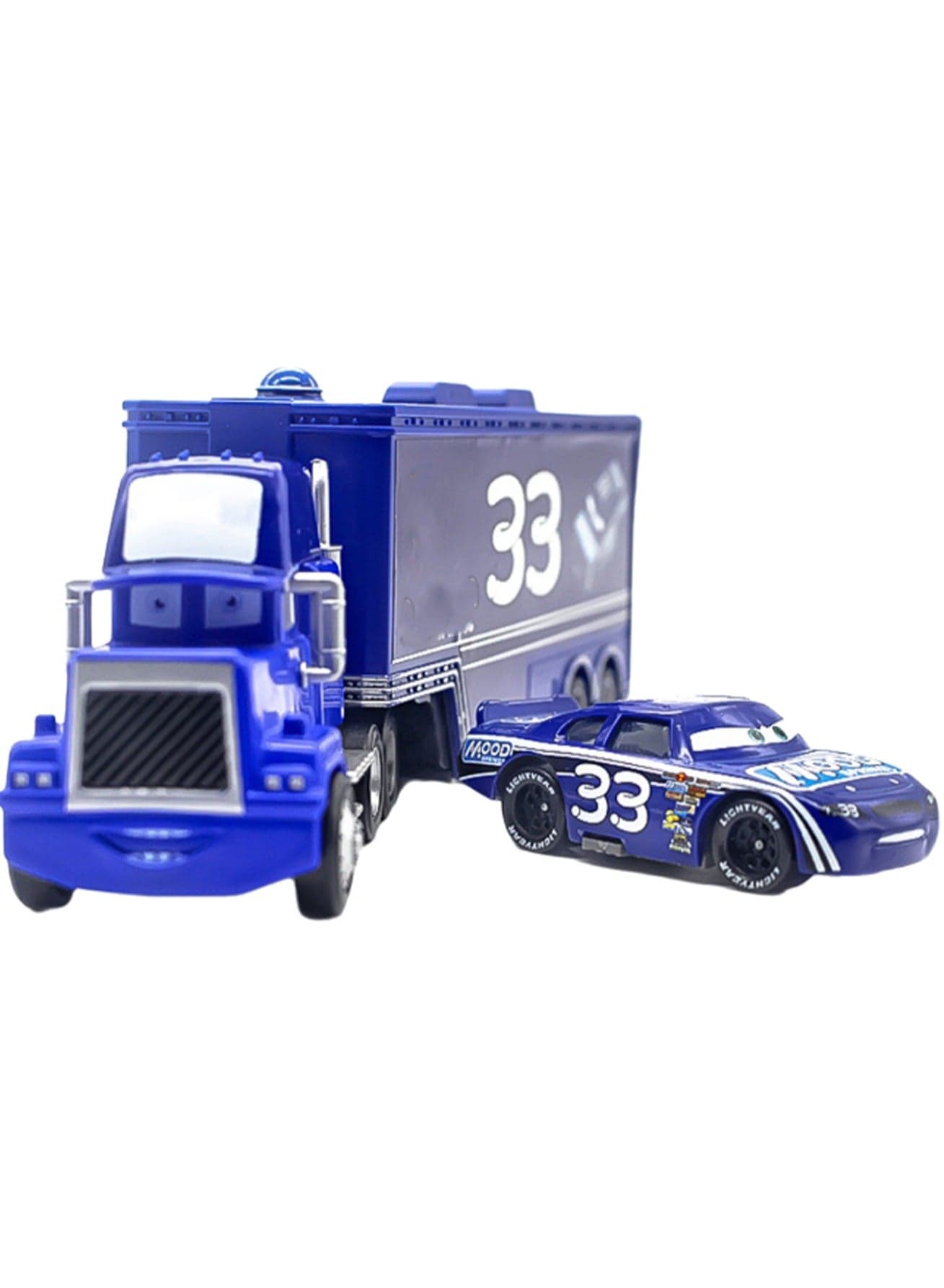No. 33 Truck And Racing Car Toy Set, Container Truck Car Diecast Vehicle Set, Perfect Gift For Boys And Girls