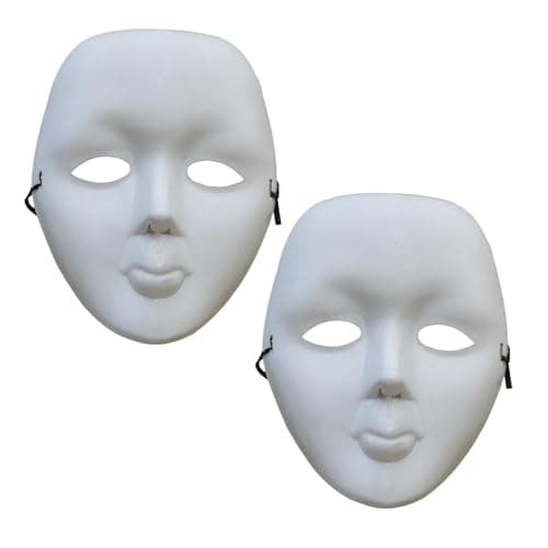 Kaku Fancy Dresses Mime Face Mask for Kids Halloween Party/Mime Face for Plays, Stage Shows - Pack of 2