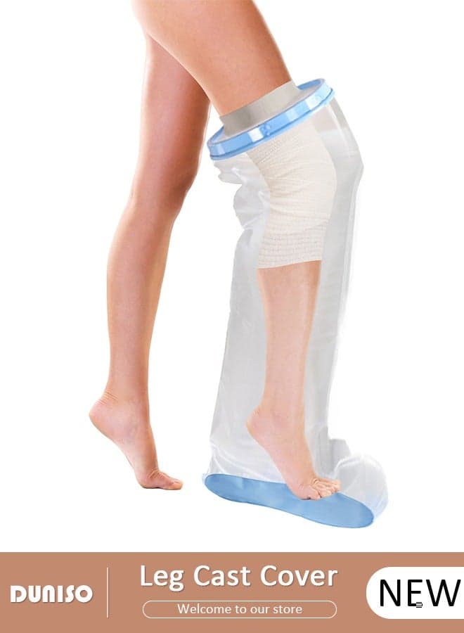 Water Proof Leg Cast Cover for Shower,Watertight Foot Protector Waterproof,Reusable Sealed Protection Bag to Keep Wound Bandage Dry,No Mark on Skin Reusable for Bathing Broken Foot Ankle Knee Toe Burns