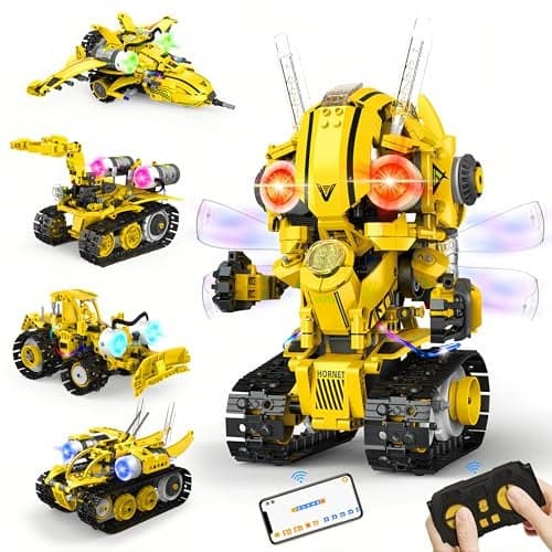 Yerloa Robot Building Kit STEM Gifts for Boy Ages 813 with App Remote Control 5 in1 Building Set Coding Robotic Toys for Kid Aged 6 7 8 9 10 11 12 Years Old Boy Girl Easter Birthday Gifts 673pcs