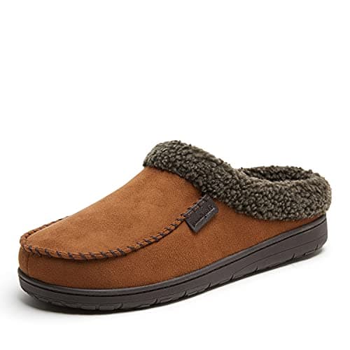 Dearfoams Men's Indoor/Outdoor Breathable Memory Foam Clog Offered in Wide Widths, Chestnut, XX-Large