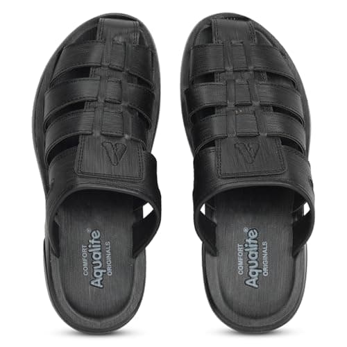 Aqualite Men PS-24 Sandal, Black, 7 UK/India