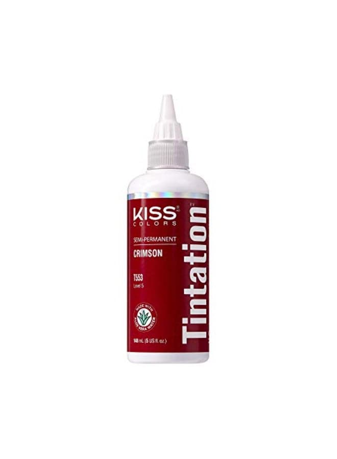 Red by Kiss Tintation SemiPermanent Hair Color Aloe Vera Water Based Argan Oil Olive Oil Collagen Keratin LongLasting Color Dye Crimson 5 Fl Oz
