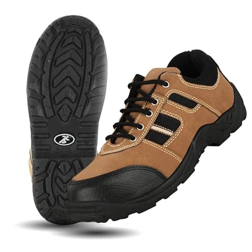 ELECANT Lace-up Steel Toe Safety Shoes for Factory and Industrial Work for Men