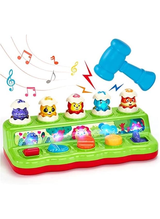 Baby Toys For 12-18 Months, 1 Year Old Boy, Pop up Toy with Music and Light for Toddlers 1-3, Early Developmental Montessori Cause and Effect Toys for Babies, Baby Gift for Girls
