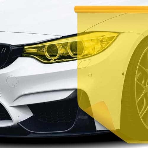 SUNBIRD Headlight Fog Light Taillight Tint Film,Car Light Tint Film Self-Adhesive Vinyl Wrap Protector Film for Cars, Trucks, SUVs (Yellow, 12" x 24" Inch)