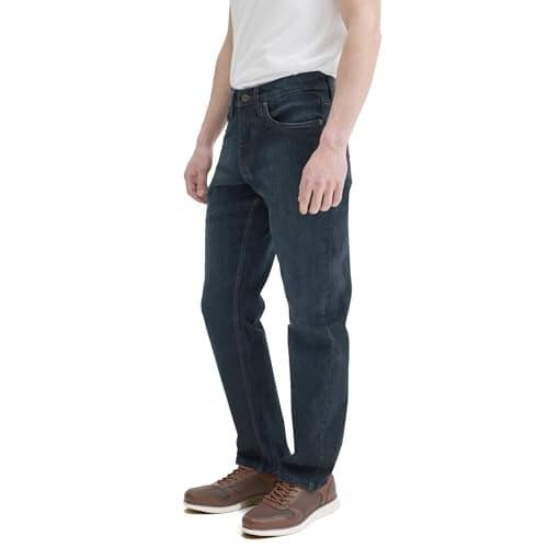 Urban Star Mens Jeans Relaxed Fit – Straight Leg Stretch Jeans for Men – Ultimate Comfort Superflex Pants Dark Blue 38W x 32L