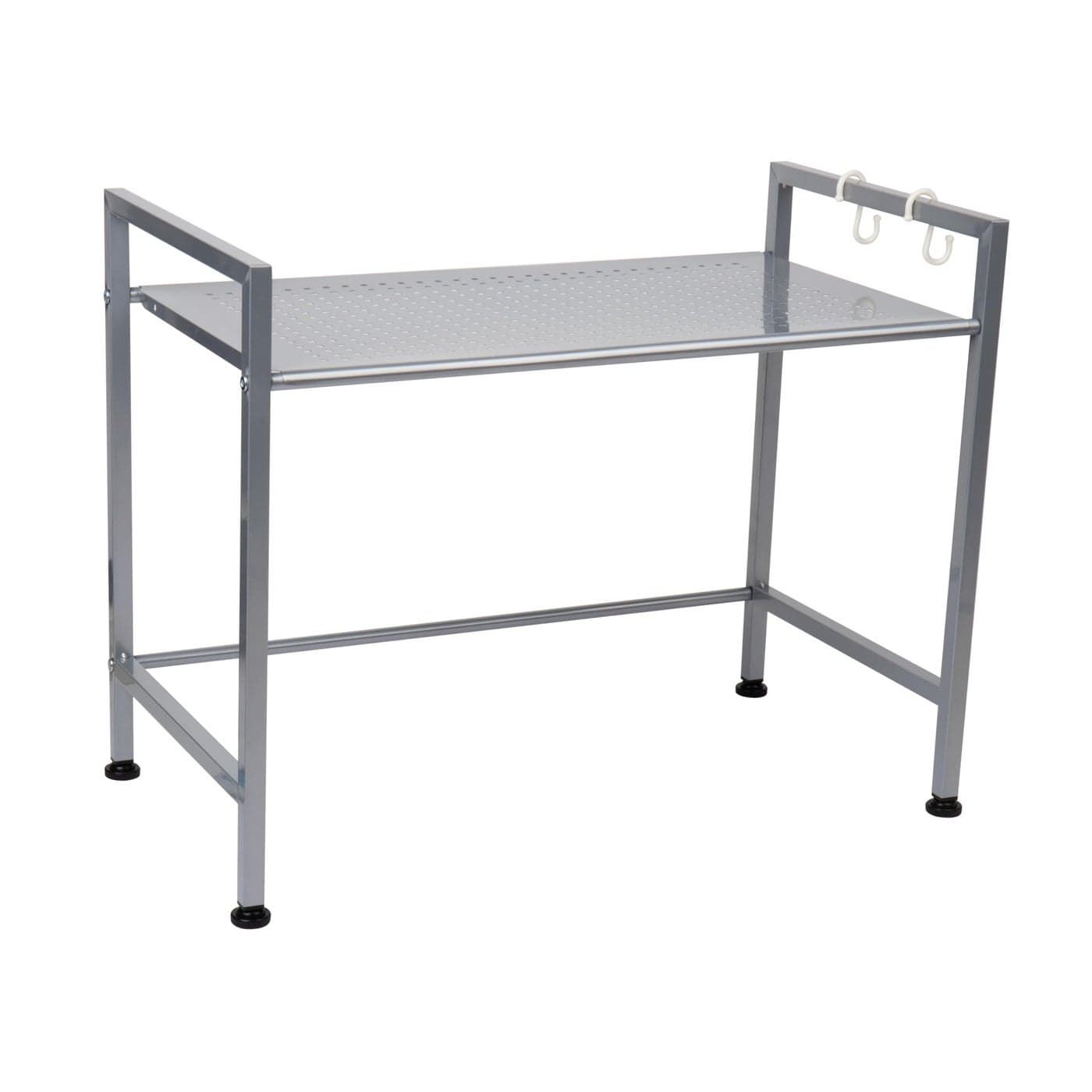 Mind Reader Kitchen Storage, Microwave Stand, Shelf Organizer, Rack Shelf, Metal, 23.75"L x 12.75"W x 18.75"H, Silver