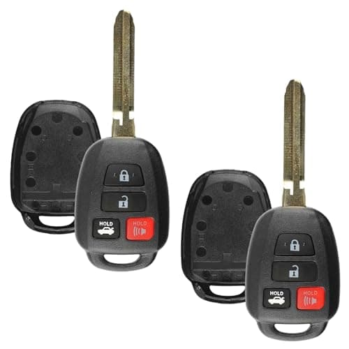 KeylessOption Keyless Entry Remote Uncut Car Blank Key Blade Case Fob Shell for Toyota Camry Scion HYQ12BDM