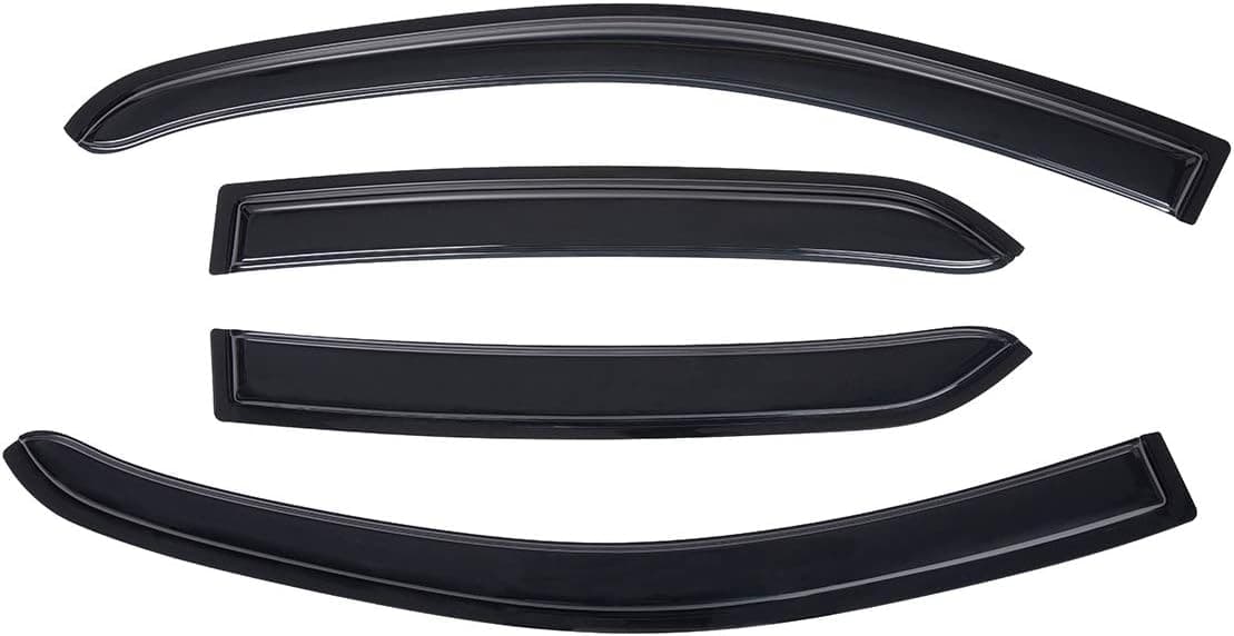 Lightronic WV94446 Outside-Mount Side Window Visor Deflector Rain Guard Set for Buick Encore and Chevrolet Trax