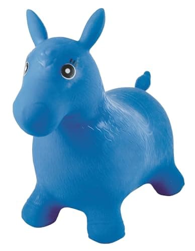 LEXiBOOK Inflatable Jumping Horse Manual Pump Included Secure and Durable Plastic Blue BG050