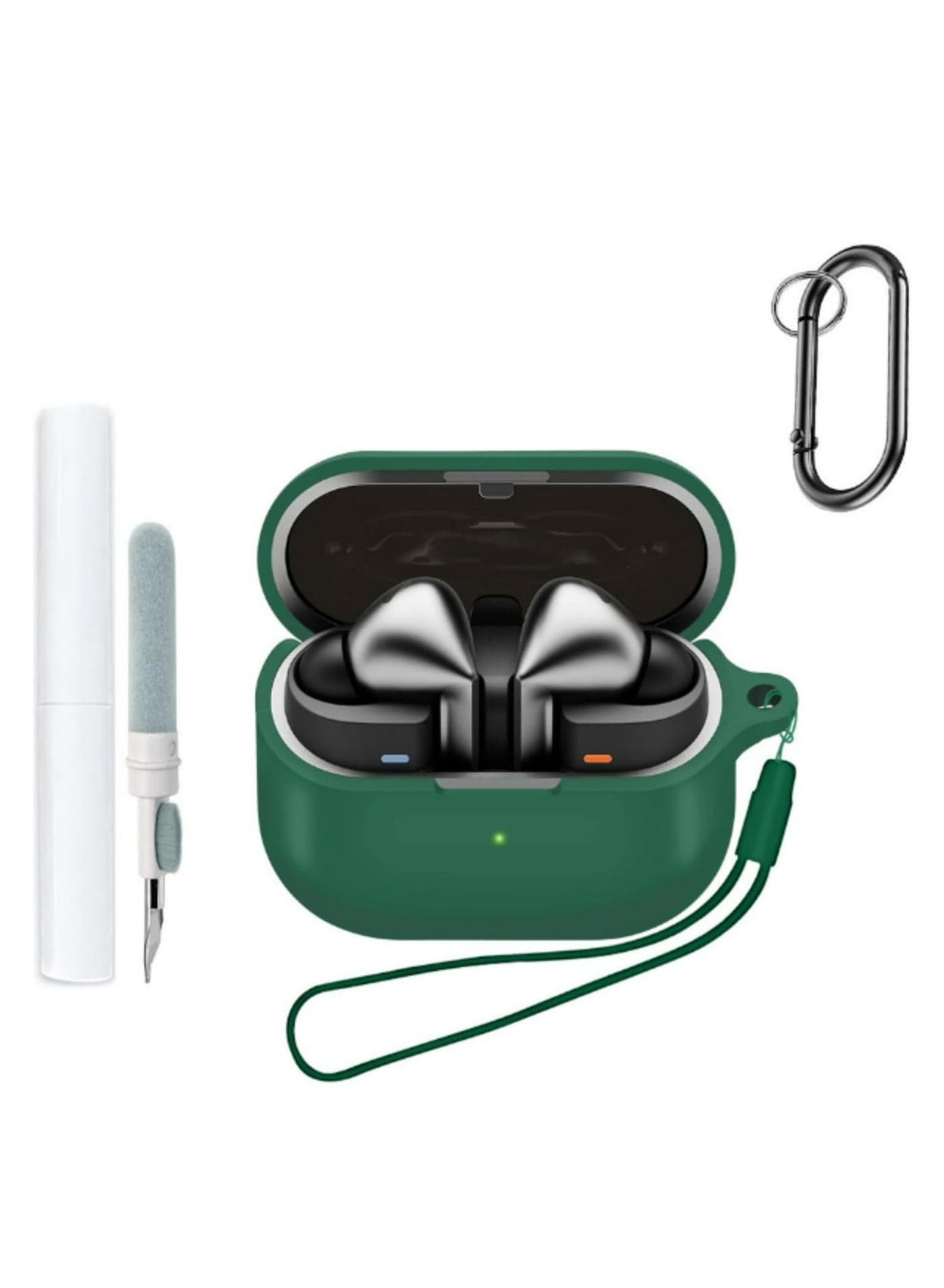 For Samsung Galaxy Buds 3 Pro Case 2024 and Galaxy Buds 3 Case 2024 Silicone Protective Cover with Shockproof Design Includes Cleaning Kit and Carabiner Clip for Secure Carrying
