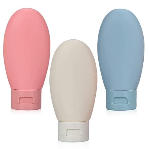 FIMTOWN Travel Bottles For Toiletries, Shampoo Bottle Set, Toiletry Bottles, Containers Small Leakproof Mini Essentials -60Ml, Multicolour| Plastic (Pack of 3)