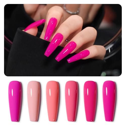 GAOY Hot Pink Gel Nail Polish Baby Pink Peony Neon Gel Polish Kit for Salon Manicure and Nail Art DIY at Home Gift for Women