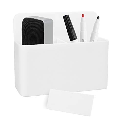 White Magnetic Pencil Cup, White Locker Organizer, Pencil Storage Cup with Strong Magnet, Marker/Pen Basket for Whiteboard, Refrigerator, Locker Accessories, School and Office Supplies