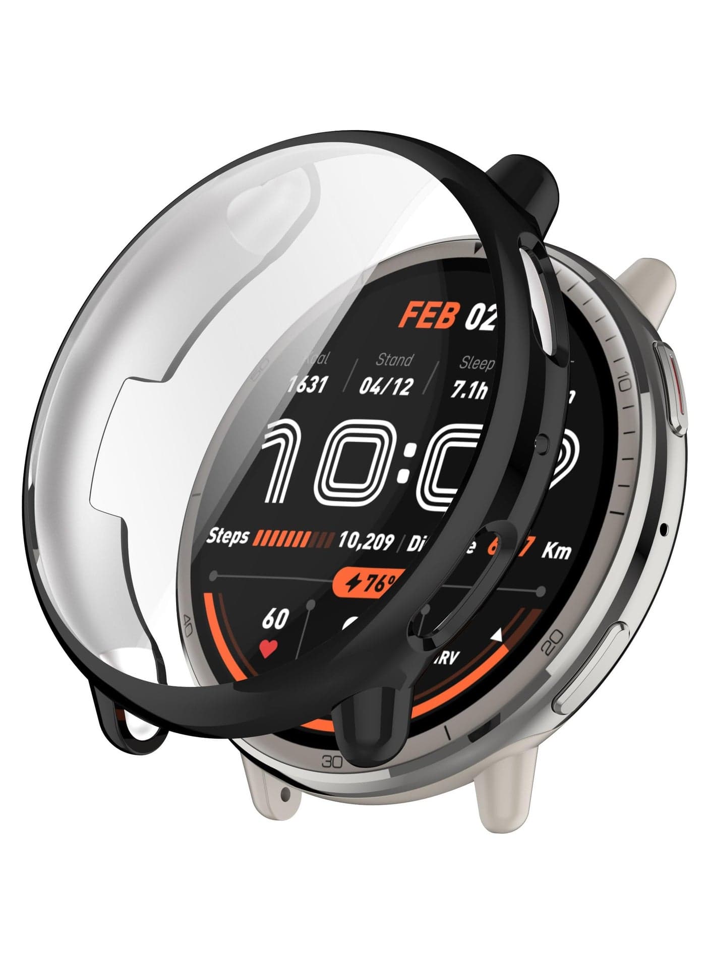 Case For Amazfit Active 2 TPU Soft Silicone All-Inclusive Protection Watch Cover Compatible with Amazfit Active 2 (TPU Black)