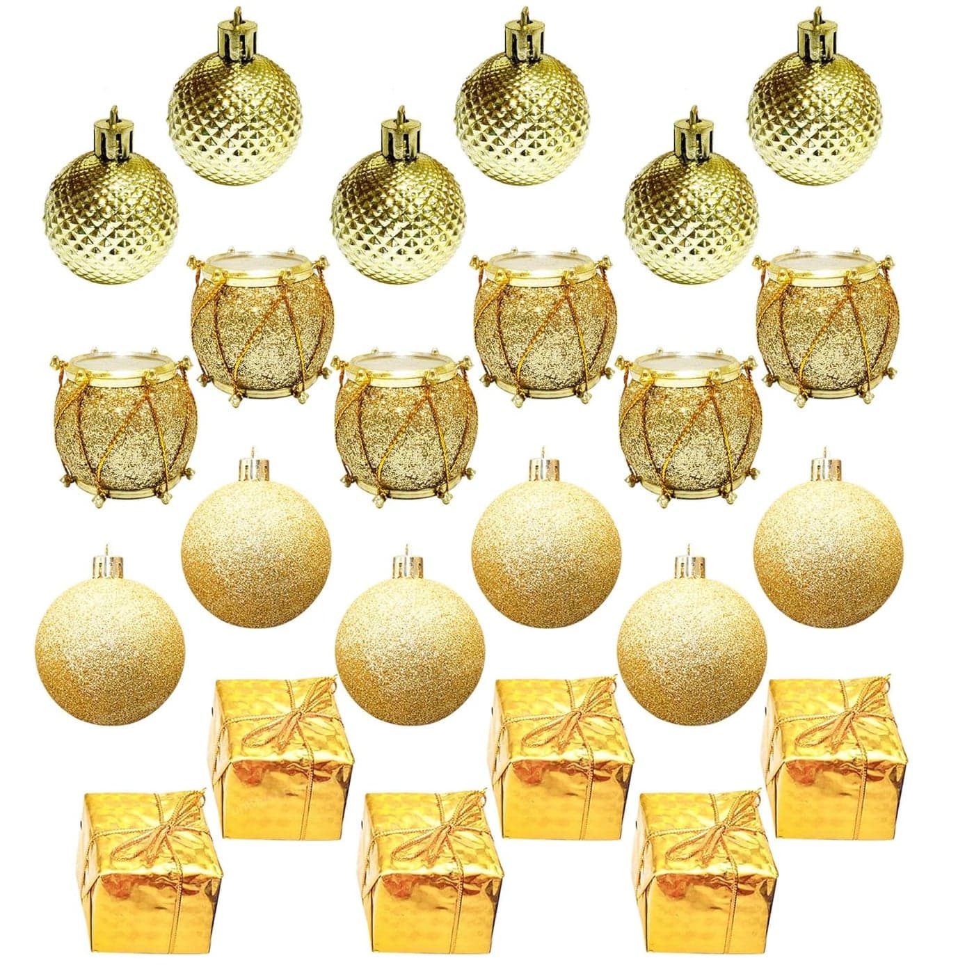 FunBlast Party Decoration Items Pack of 24 Baby Shower Birthday Round Hanging Props and Glitter Ornaments Dcor Accessories Decoration Items for Party Home Office Golden
