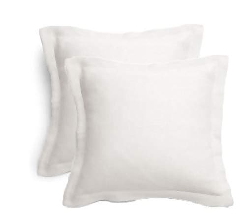 TAOSON 2pcsSet 100 Cotton 300 Thread Count 24x24 European Square Pillow Shams Envelope Style Pillow Cover Pillowcase Pillow Protector Cushion Cover Non Zippered Only Cover No Insert White