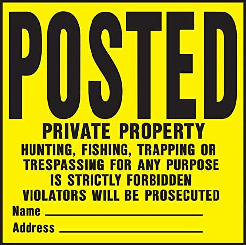 Hy-Ko YP-1 11" X 11" Plastic Private Property Sign, Yellow, Pack of 20