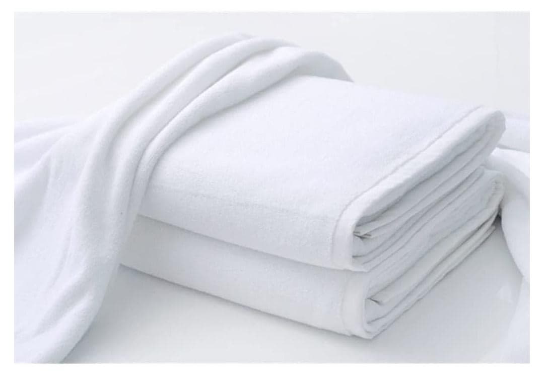 Luxury White Bath Towels Large - Circlet Egyptian Cotton | Highly Absorbent Hotel spa Collection Bathroom Towel | 70*140cm | (White, Pack of 2 Towels)
