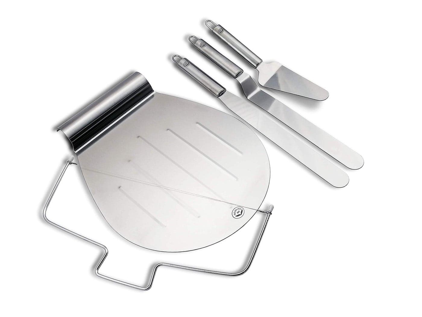 NEWLINE NY Stainless Steel Cake Customizing Decorating Serving 5pc set Cake Server Lifter Slicer Straight Offset Icing Frosting Spatulas