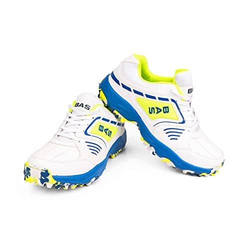 BAS Vampire Men's Cricket Shoes (White-Yellow, Numeric_6)