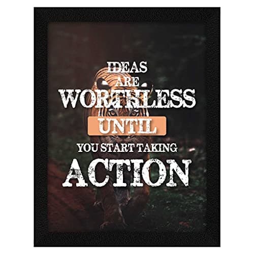 ArtX Paper Motivational Quote Start Taking Action Wall Frame Art Painting, Multicolor, Motivational, 10 X 13 Inches, Set of 1