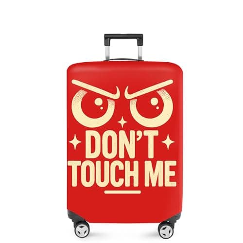 ANNA QUEEN Funny Dont Touch Me Luggage Cover Bold Red Suitcase Protector with Angry Eyes Design Stretchable Washable Travel Cover for 2426 Inch Luggage
