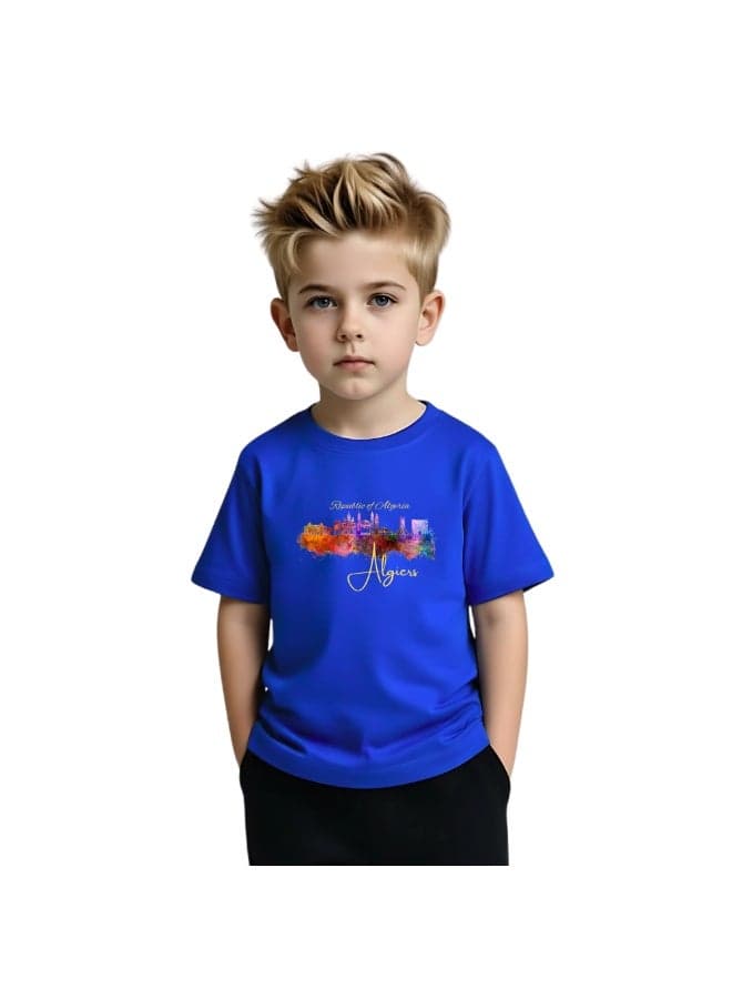 Algeria Kids T-shirts For Boys-Cotton T-Shirts With Round Neck And Short Sleeves Tshirts–Casual Wear Tshirt For Everyday Use,Sports,Playtime — 7-8YEARS
