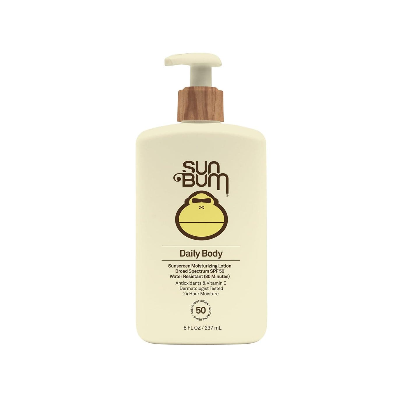 Sun Bum Daily SPF 50 Sunscreen Body Lotion Broad Spectrum Moisturizing Sunscreen with Vitamin E Vegan and Hawaii 104 Act Compliant Without Octinoxate Oxybenzone Dermatologist Tested 8 oz