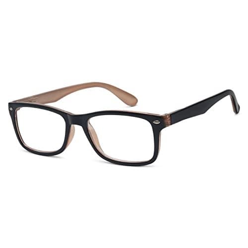 Eyekepper Classic Vintage Style Reading Glasses, Black-Brown
