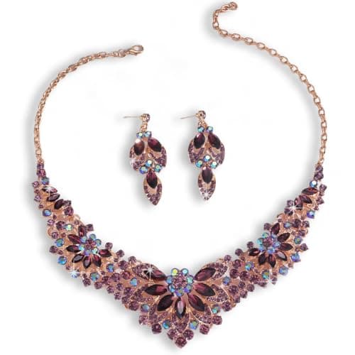 Shining Diva Fashion Necklace Jewellery Set for Women Latest Stylish Design Fancy Crystal (16981s)