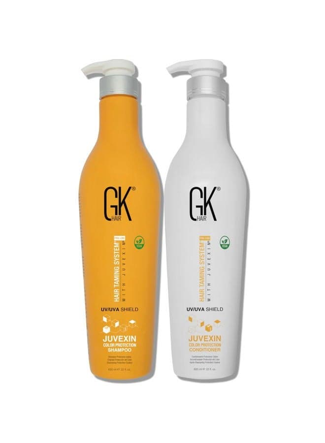 Global Keratin Colored Shield Shampoo and Conditioner Sets (22 Fl Oz/650ml) - Deep Cleansing Moisturizing Heat Shield Protection for Color Treated Dry Damaged Curly Frizzy Hair - Sulfate Free