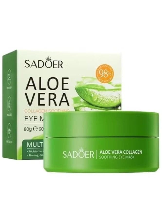 Aloe Vera Eye Masks - 60 PCS Under Eye Patches for Puffy Eyes and Dark Circles Treatments - Hydrating Eye Mask Skincare, Eye Gel Pads for Eye, Reduce Wrinkles and Fine Lines, Improve and Firm Eye Skin